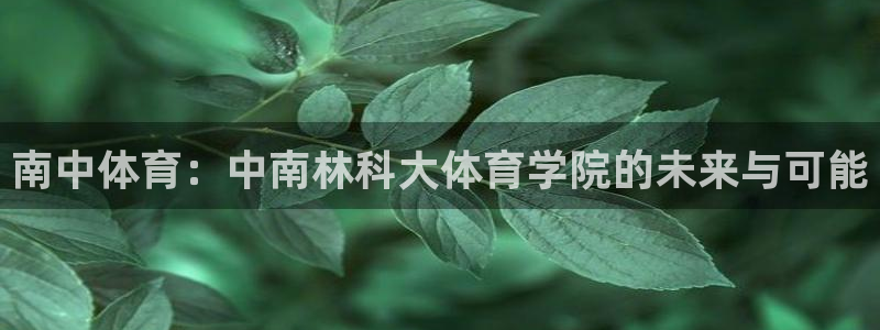 南中体育：中南林科大体育学院的未来与可能